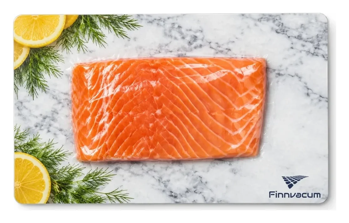 Филе лосося в упаковке SKINFRESH на подложке с печатью